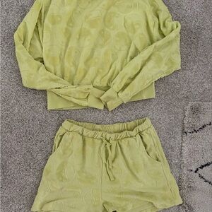 Braxton phoenix+ Brit Horton collab Green yin and yang Sweatshirt and Shorts Set